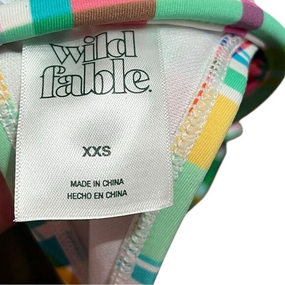 Wild Fable Multicolor Plaid Bikini Swimsuit Top, Size XXS, NWT - Picture 5 of 9